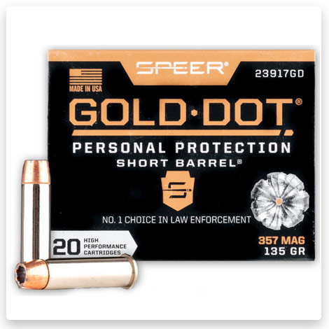 357 Mag - 135 Grain JHP - Speer Gold Dot - Short Barrel