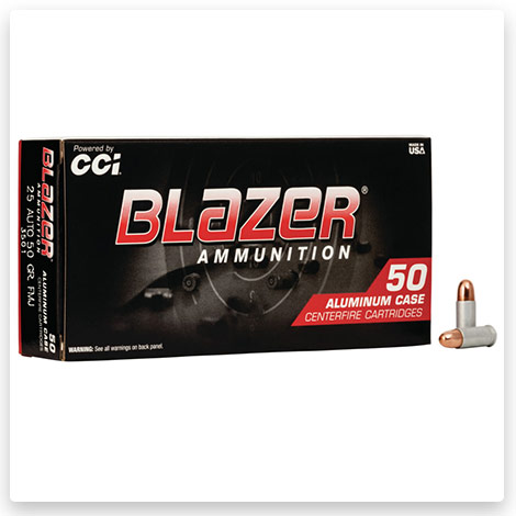 25 ACP – 50 Grain FMJ - CCI Ammunition Blazer Aluminum = 50 Rounds