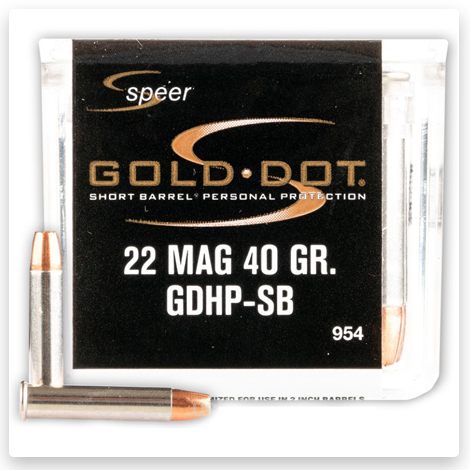 22 WMR - 40 gr JHP - Speer Gold Dot - Short Barrel