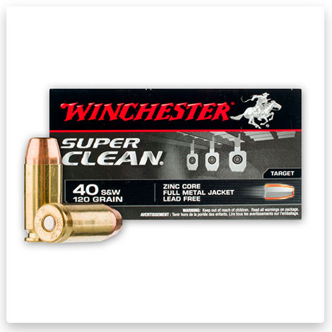 40 S&W - 120 Grain Zinc FMJ - Winchester Super Clean