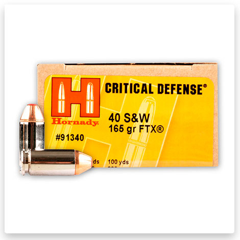 40 S&W - 165 Grain FTX - Hornady Critical Defense