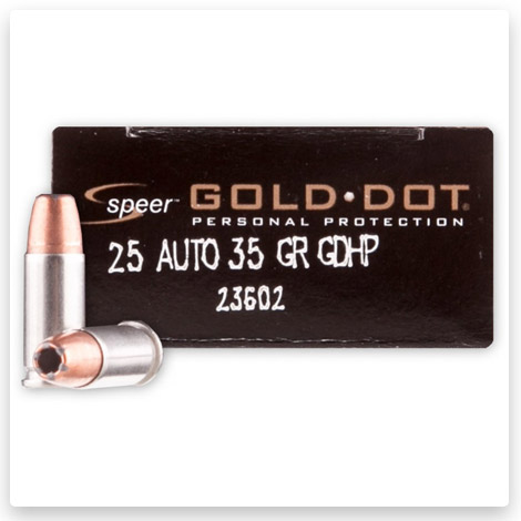 25 ACP - 35 Grain JHP - Speer Gold Dot