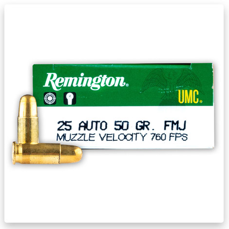 25 ACP - 50 Grain MC - Remington UMC