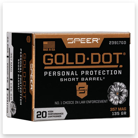 357 Magnum - 135 Grain Gold DHP Short Barrel - Speer Gold