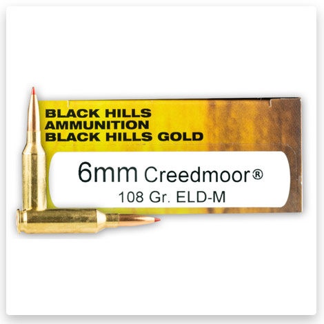 6mm Creedmoor - 108 Grain ELD Match - Black Hills Gold