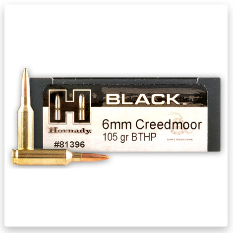 6mm Creedmoor - 105 Grain BTHP - Hornady BLACK