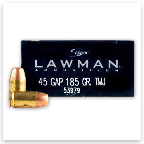 45 GAP - 185 gr TMJ - Speer Lawman