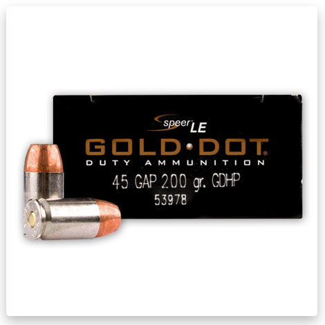 45 GAP - 200 gr JHP - Speer Gold Dot