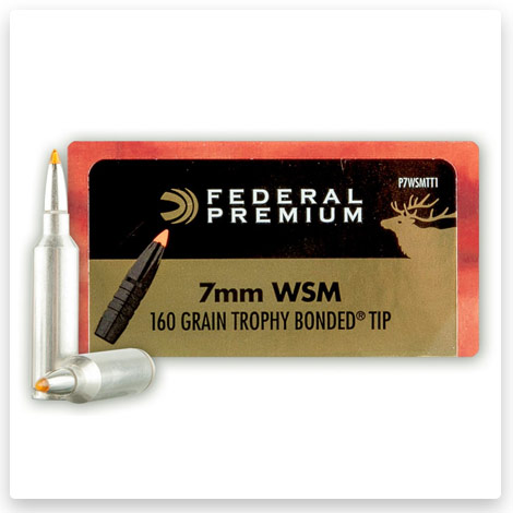 7mm Win Short Mag - 160 Grain Nosler Trophy Bonded Tip - Federal Vital-Shok