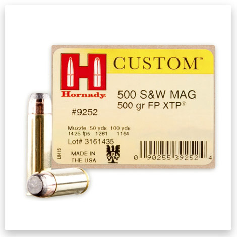 500 S&W - 500 Grain Flat Point XTP - Hornady Custom