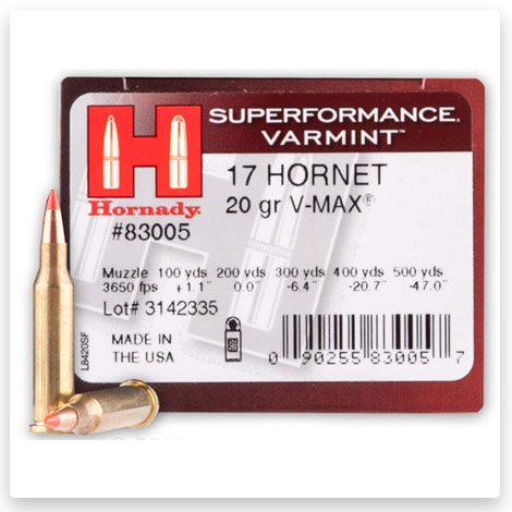 17 Hornet - 20 gr V-MAX - Hornady Superformance Varmint 