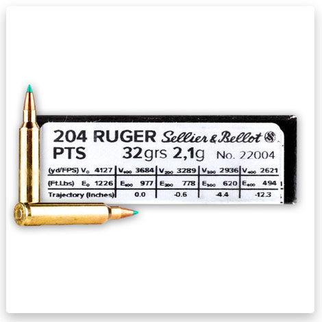 204 Ruger - 32 Grain PTS Ballistic Tip - Sellier & Bellot