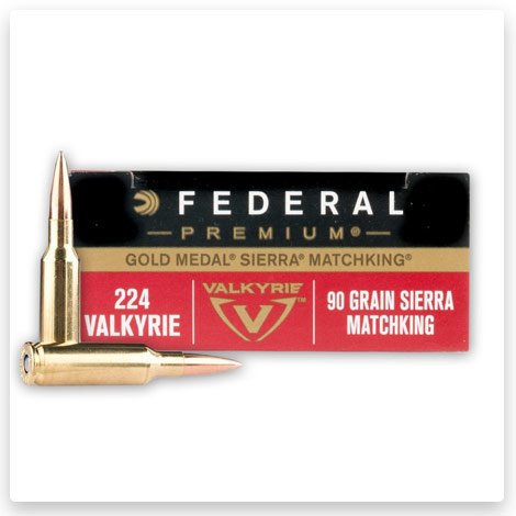 224 Valkyrie – 90 Grain Sierra Matchking HPBT – Federal Premium