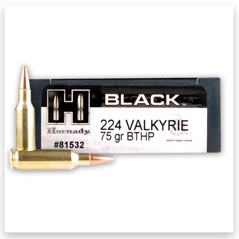 224 Valkyrie - 75 Grain BTHP - Hornady BLACK