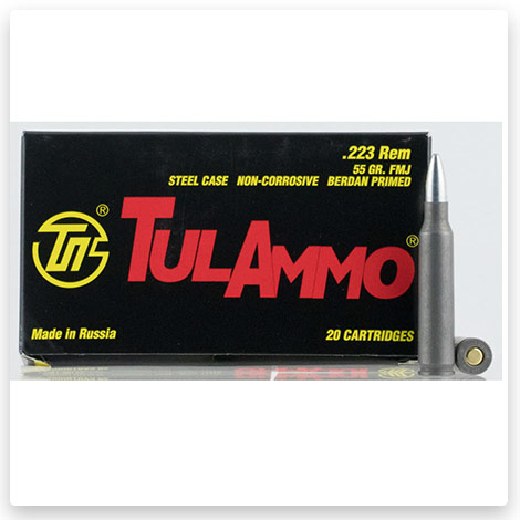 223 Remington - 55 Grain FMJ Steel - TulAmmo