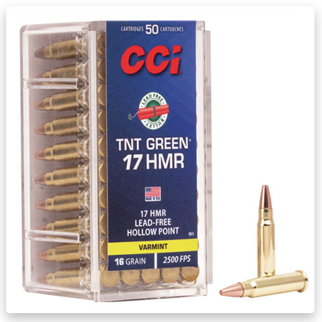 17 Hornady Magnum Rimfire - 16 Grain Speer TNT Green Hollow Point - CCI Ammunition