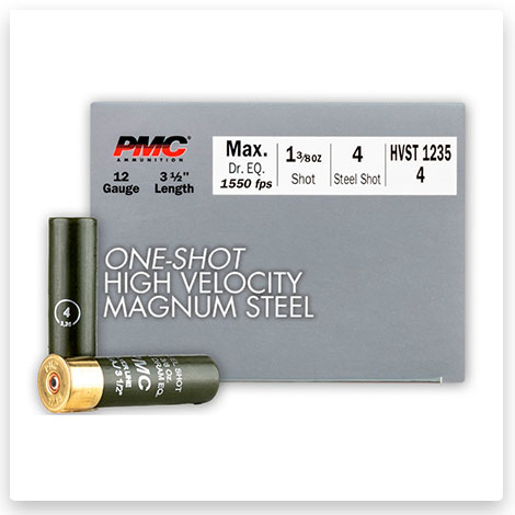 12 Gauge - 3-1/2" 1-3/8oz. #4 Steel Shot - PMC High Velocity Magnum
