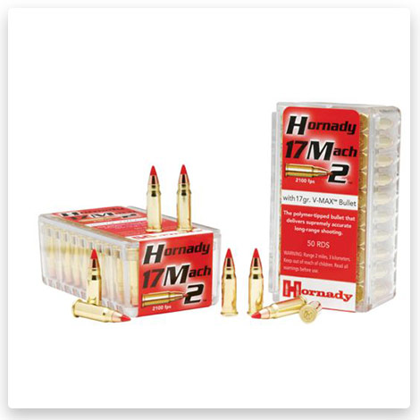 17 Hornady Mach 2 - 17 Grain V-MAX Rimfire Ammunition 83177 - Hornady