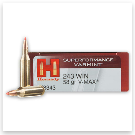 243 - 58 Grain V-Max Polymer Tip - Hornady Superformance Varmint