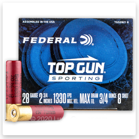 28 Gauge - 2-3/4" 3/4oz. #8 Shot - Federal Top Gun Sporting