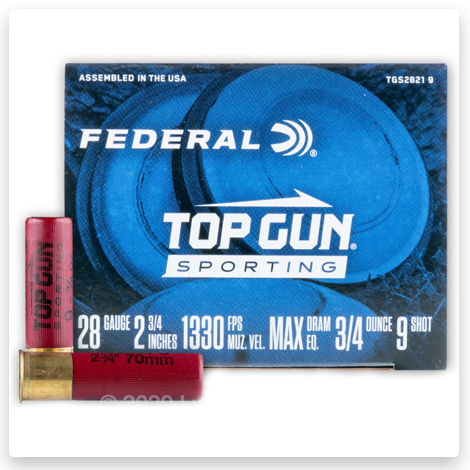 28 Gauge - 2-3/4" 3/4oz. #9 Shot - Federal Top Gun Sporting