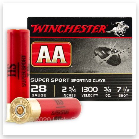 28 Gauge 2-3/4" #7-1/2 Winchester AA Sporting Clays