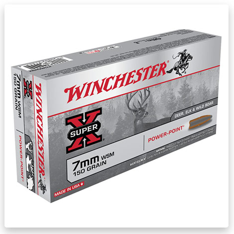 7mm Winchester Short Magnum - 150 Grain Power-Point Brass Cased - Winchester