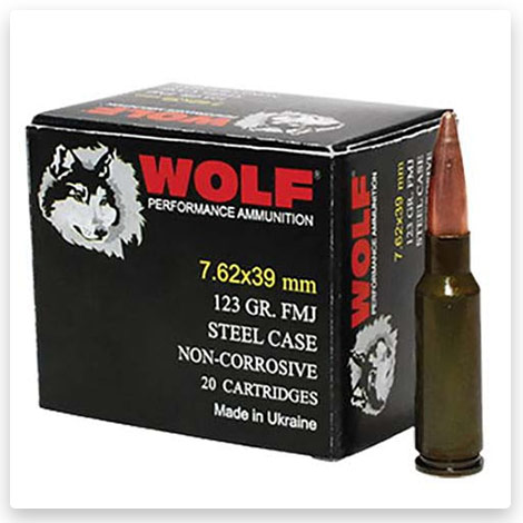 7.62x39mm - 122 Grain FMJ - Wolf Ammo