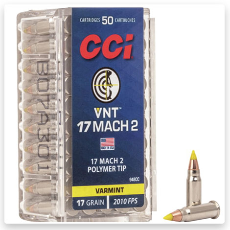 17 Hornady Mach 2 - 17 Grain VNT Rimfire Ammunition 948CC - CCI Ammunition