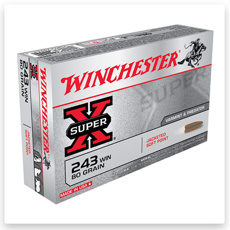 243 Winchester - 80 Grain Jacketed Soft Point Brass Cased - Winchester