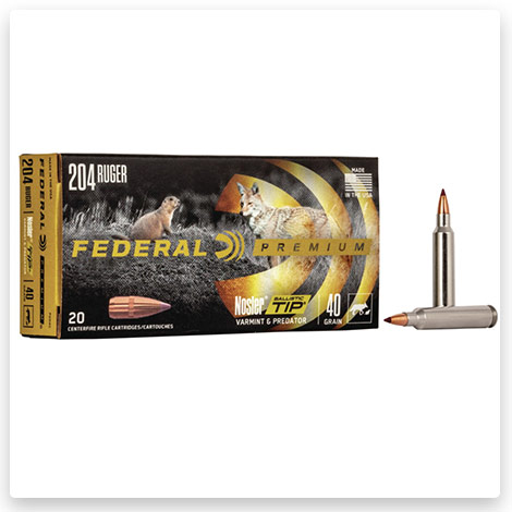 204 Ruger Ammo - 40 Grain Nosler Ballistic Tip - Federal Premium