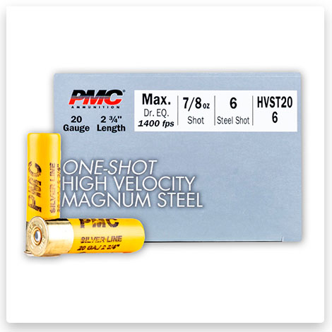 20 Gauge - 2-3/4" 7/8oz. #6 Steel Shot - PMC High Velocity Magnum
