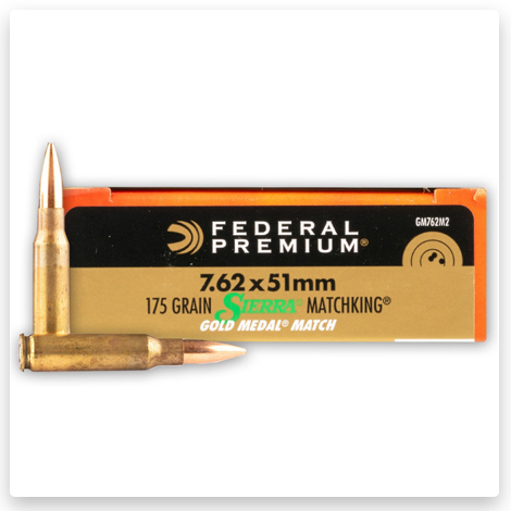 7.62x51mm - 175 Grain HP-BT - Federal Premium Sierra Match King Gold Medal