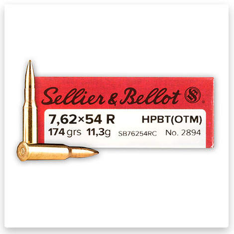 7.62x54R - 174 gr HPBT Sierra Match King - Sellier & Bellot