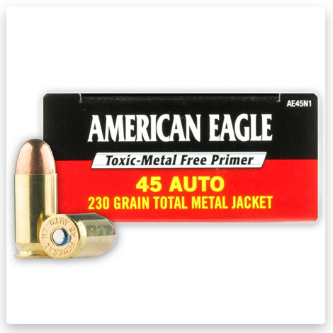 45 ACP - 230 gr TMJ - Federal American Eagle - Non-Toxic Primer