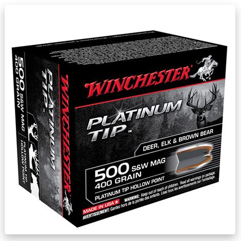 500 S&W Magnum - 400 Grain Platinum Tip Hollow Point - Winchester