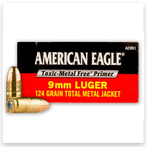 9mm - 124 Grain TMJ - Federal American Eagle - Non-Tox