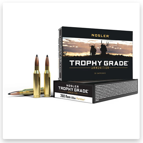 260 Remington - 125 Grain Partition Brass Cased - Nosler