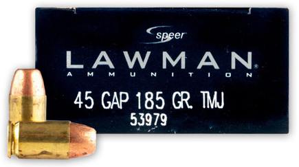 45 GAP – 185 Gr TMJ – Speer Lawman