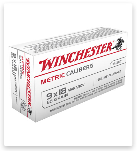 Winchester USA 9x18mm Makarov 95 grain FMJ MC918M