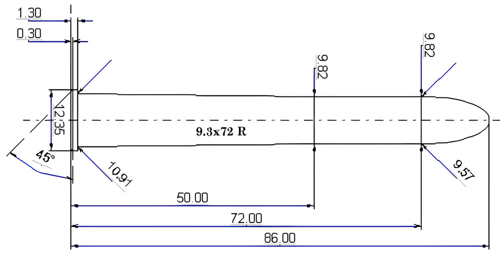 9.3x72R cartridge