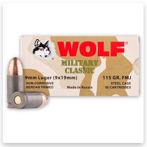 9mm - 115 gr FMJ - Wolf WPA MC