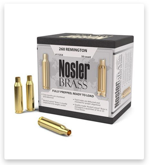 Nosler Custom Rifle Brass .260 Remington Brass Cases
