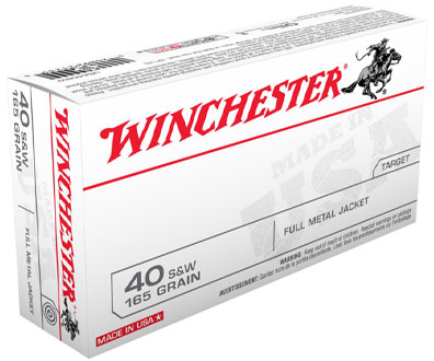Winchester USA HANDGUN .40 S&W Full Metal Jacket Brass Cased