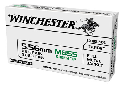 Winchester USA RIFLE 62 M855 Full Metal Jacket Brass Cased