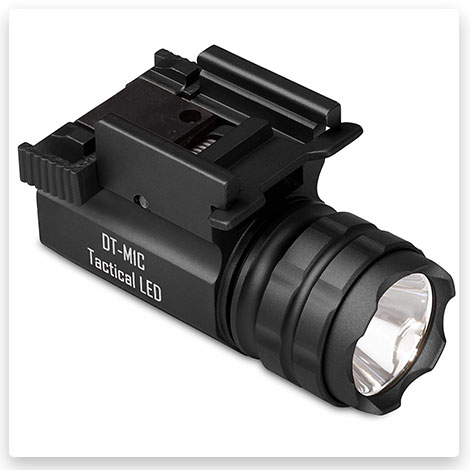 DefendTek Gun Flashlight Compact Tactical LED Rail Mounted