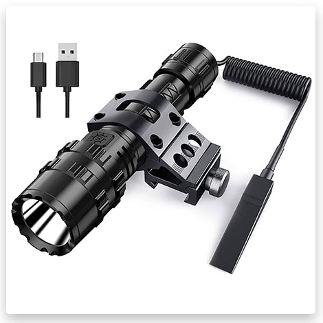 POVAST Tactical Flashlight with Picatinny Rail Mount