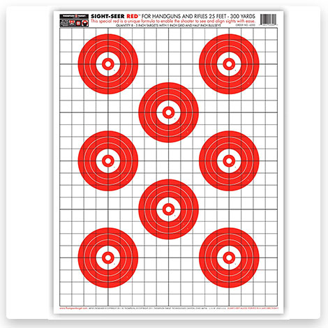 Sight Seer Red Paper Shooting Targets 