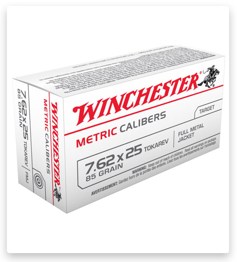 Winchester USA HANDGUN METRIC CALIBERS 7.62x25mm Tokarev FMJ