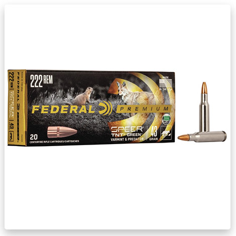 222 Remington - 43 grain Speer TNT Green Hollow Point Centerfire Rifle - Federal Premium